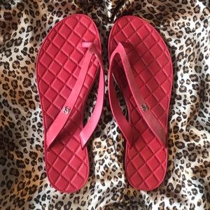 Size 7 red Chanel Sandal Flip Flop
